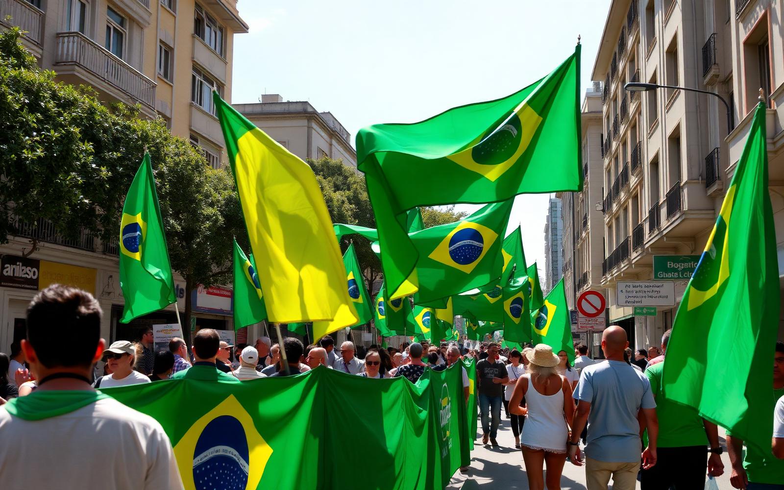 Wind banners em ruas e calçadas